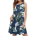 thumbnail image 1 of EGNMCR Robes de Vacances pour Femmes Robes d'Été pour Femmes Plage Floral T-Shirt Robe d'Été Décontractée Poches Robe Bohème à Bretelles, 1 of 4