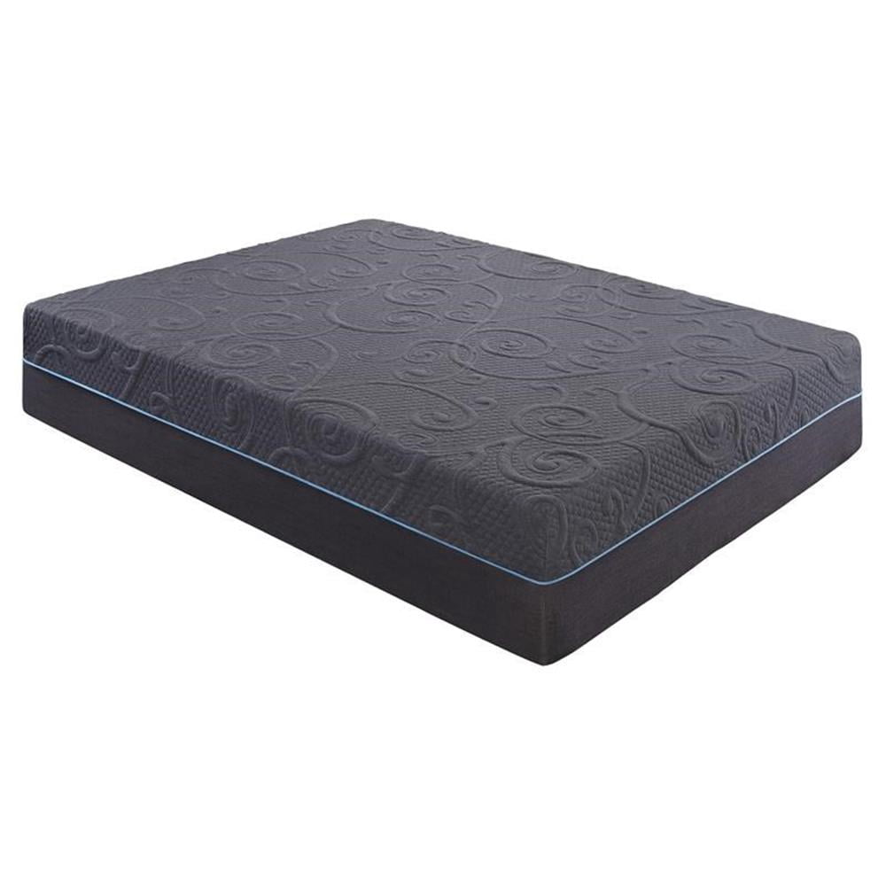 Lexicon Homelegance Bedding 14" Fabric Queen Gel Memory Hybrid Mattress in Gray