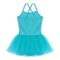 thumbnail image 4 of Ocealan Justaucorps de Danse à Paillettes Scintillantes pour Filles, Bretelles Spaghetti, Dos Croisé, Robe de Ballerine Bleue, 4 of 7