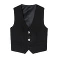 thumbnail image 1 of XASZHN Boy's 4 Button Formal Suit Vest Black_004 9-10 Years, 1 of 6