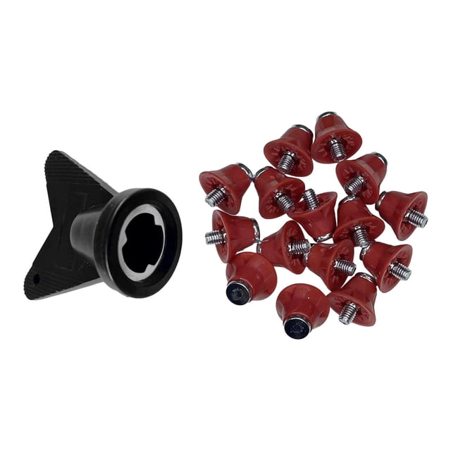 Almencla 12 Pcs Crampons de Bottes de Football Crampons de Chaussures de Rugby Crampons pour Gazon M5 Vis de Vis Confortable Rouge