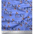 thumbnail image 1 of Soimoi Crepe Silk Fabric Floral Love Text Print Sewing Fabric Yard 42 Inch Wide, 1 of 5