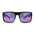 thumbnail image 3 of Mens OG Flat Top Rectangle Gangster Mob Shade Sunglasses Purple Mirror, 3 of 4