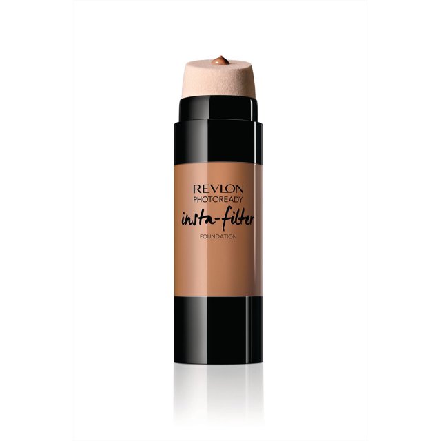 Revlon Photoready Insta-FiltterTM Fond de Teint en Bouteille Cylindrique avec Applicateur Éponge Antimicrobienne Intégré, Surmonté d'Une Goutte de Fond de Teint Liquide de Tonalité Moyenne, Offrant une Couvrance Moyenne, Modulable et une Finition Naturelle pour le Maquillage du Visage.