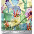 thumbnail image 3 of oneOone Cotton Flex Fabric Floral & Cactus Panel Printed Craft Fabric BTY 40 Inch Wide, 3 of 3