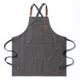 thumbnail image 1 of Chef Aprons for Men Women with Large Pockets, Cotton Canvas Cross Back Heavy Duty Adjustable Work Apron, (Grey), 1 of 5