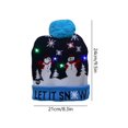 thumbnail image 3 of Christmas Decor Knitted Christmas Hat Cartoon Pattern Light Flashing Cap LED New Year  Gifts, 3 of 4