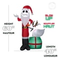thumbnail image 2 of Christmas Inflatable Jack Skellington as Santa and Zero Wearing Antlers, 2 of 5