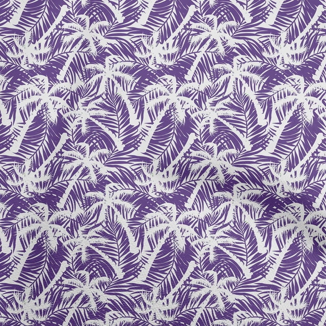 oneOone Cotton Poplin Purple Fabric Tropical Palm Tree Sewing Craft Projects Fabric Prints By Yard 56 Inch Wide
