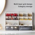 thumbnail image 2 of Transemion Storage Box Desktop Organizer Large Capacity Dust-proof Space-saving High-strength Stationery Portable Cosmetic Case White Shelf White Drawer, 2 of 6