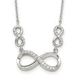 thumbnail image 1 of Diamond2Deal 925 Sterling Silver Rhodié Poli CZ Infinity Symbole Necklace for Women 18", 1 of 5