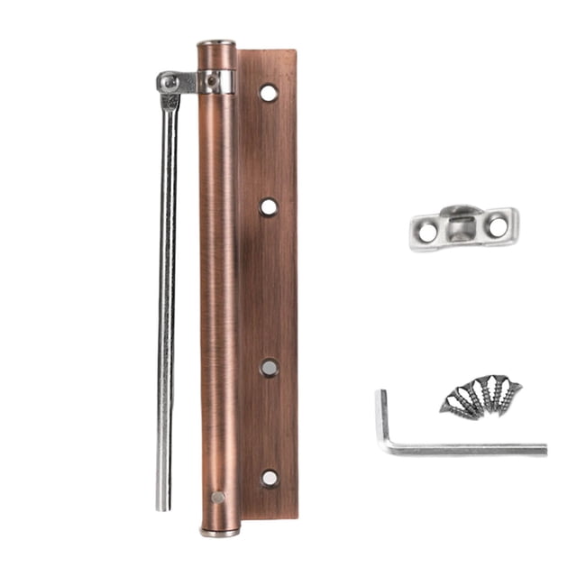 Riforla Ensemble de Fermeture Automatique de Porte avec Ressort en Acier Inoxydable Angle d'Ouverture 150 Charnière à Fermeture Automatique Réglable Fermeture Automatique de Porte (avec Bras de Levier) Vis Positionneur E
