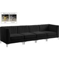 thumbnail image 4 of Meridian Furniture Alina Black Velvet Modular Sofa, 4 of 17