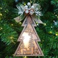 thumbnail image 2 of Holiday Time Ornement Arbre En Bois Avec Pin, 2 of 4