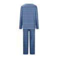 thumbnail image 5 of Timegard Pajamas Sets for Women 2 Piece Stripted Long Sleeve V Neck Ruched Top and Pants Fall Pjs Outfits, 5 of 5