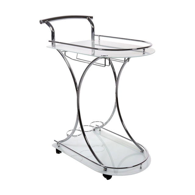 Monarch Specialties Chrome Metal and Glass Server