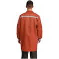thumbnail image 2 of Jizyo Unisex Mens Womens Cotton Factory Work Jacket Mechanical Reflective Strips Workshop Lab Coat Orange M/小号, 2 of 7