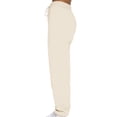 thumbnail image 4 of MAWCLOS Women Jogger Sets Long Sleeve Tracksuit Set Solid Color Two Piece Outfit Breathable Sports V Neck Sweatsuits Apricot M, 4 of 5