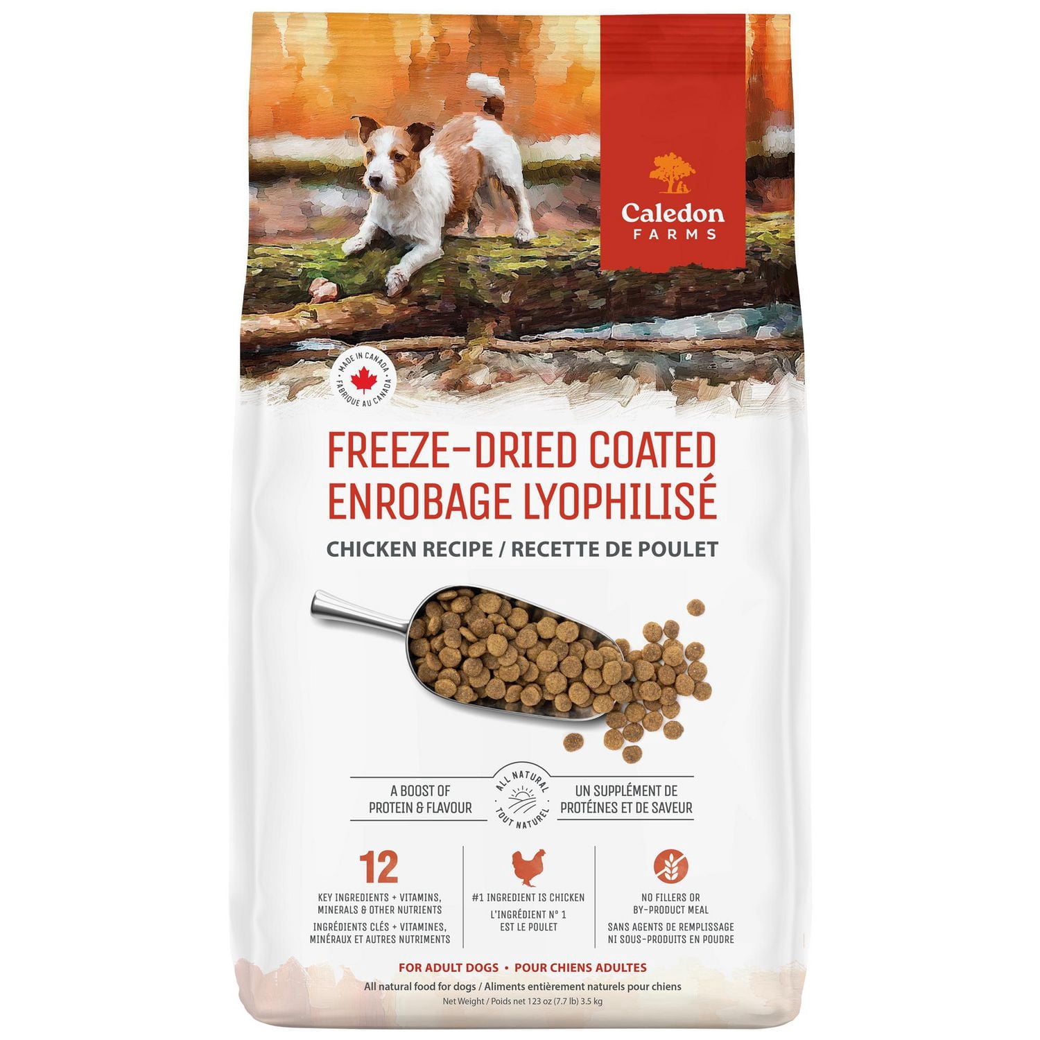 Caledon Farms all Natural Freeze-Dried Coated Chicken Recipe Premium Dry Dog Food 4.99kg