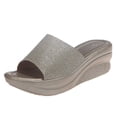 thumbnail image 2 of LSLJS Femmes Dames Mode Bout Rond Cristal Compensé à Enfiler Pantoufles de Plage Chaussures, Pantoufles pour Femmes, 2 of 9