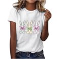 thumbnail image 2 of Weiqiqre Women's Tops Happy Easter T Shirt Easter Bunny Shirt Cute Rabbit Graphic Tee Gift Spring Tees Tops, 2 of 4