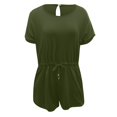 thumbnail image 4 of Fridja Woman's Summer Short Sleeve Solid Color Backless Casual Loose Jumpsuit, 4 of 5