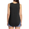 thumbnail image 5 of Women U Neck Solid Color Side Split Scoop Hem Tank Top, 5 of 5