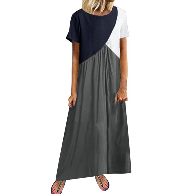 Ketyyh-chn99 Robe Maxi Grande Taille Jupes pour Femmes Vêtements Robe de Plage Automne Décontractée Ample Robe Mini Gris Foncé,L
