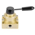 thumbnail image 4 of Pneumatic Valve,  Lever Hand Valve, HV-03 G3/8 3 Positions 4 Ways Pneumatic Air  Control  Hand Lever Valve, 4 of 8