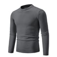 thumbnail image 1 of Besolor Mens Sweaters Casual Round Neck Long Sleeve Pullover Blouse Plus Size Solid Color Knitted Thermal Basic Tops, 1 of 2
