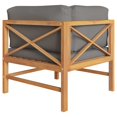 thumbnail image 3 of vidaXL Corner Sofa with Dark Grey Cushions Solid Teak Wood, 3 of 5