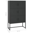 thumbnail image 4 of vidaXL Haut Buffet Noir 80x35x135 cm Acier, 4 of 5