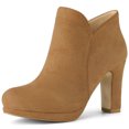 thumbnail image 1 of Unique Bargains Bottes à Talon Épais à Bout Rond pour Femmes, 1 of 6