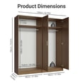 thumbnail image 3 of Madesa Armoire de Rangement à 4 Portes avec Grand Espace de Tablettes 63"L Armoire Utilitaire Placard Unité d'Organisation pour l'Entrée et la Chambre - Rustique, 3 of 10