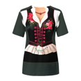 thumbnail image 4 of Kcodviy Femmes T-Shirts Confortables Imprimés Spandex T-Shirts pour Femmes Col Rond Manches Courtes T-Shirt Polyester Spandex pour Femmes Tee Hauts Tunique Blouse, 4 of 4
