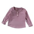 thumbnail image 2 of RXIRUCGD Round-neck Ribbed Velvet Bottoming Shirt For Kids( Violet, Taille:130, 2 of 3