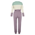 thumbnail image 4 of Mrat Womens Summer Outfits 2 Piece Jogging Sets Color Block Polyester Long Sleeve Sweatsuits Sets Two Piece Track Suits Drawstring High Waist Pants Set Comfy Outfits Q-Green 5XL, 4 of 5