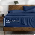 thumbnail image 3 of Bare Home 22" Extra Deep Pocket Sheet Set - Premium 1800 Collection - Ultra-Soft - Queen, Dark Blue, 3 of 8