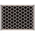 thumbnail image 1 of Reversible Outdoor RV Rug, 9' x 12' Patio Floor Mat, Black & Beige, 1 of 9