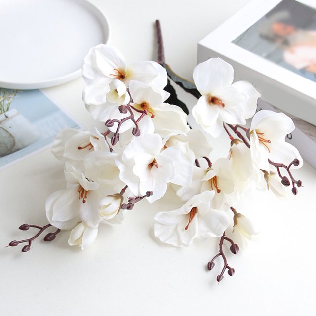 5 Griffes et 20 Têtes de Bouquet Artificiel de Magnolia Glaïeul