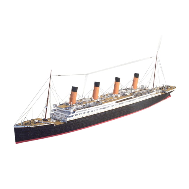 Navire Titanic Britannique 3D Bricolage Assembler Modèle en Papier Papercraft Objets de Collection. une Vue Détaillée du Modèle en Papier 3D Assemblé du Navire Titanic, Présentant un design d'Assemblage Complexe et des Détails Réalistes. le Modèle Fini Mesure 67x7 cm (26,38x2,76 Pouces) et Convient aux Passionnés Intermédiaires et Avancés. Fabriqué à Partir de Matériau en Papier Écologique, Idéal pour l'Exposition, les Maquettes Ou les Passionnés de Papercraft