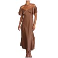 thumbnail image 2 of SMihono Summer Plus Size Dress for Women 2023 Mode Casual Printemps Été Manches Courtes Cheville Ronde Robe, 2 of 9