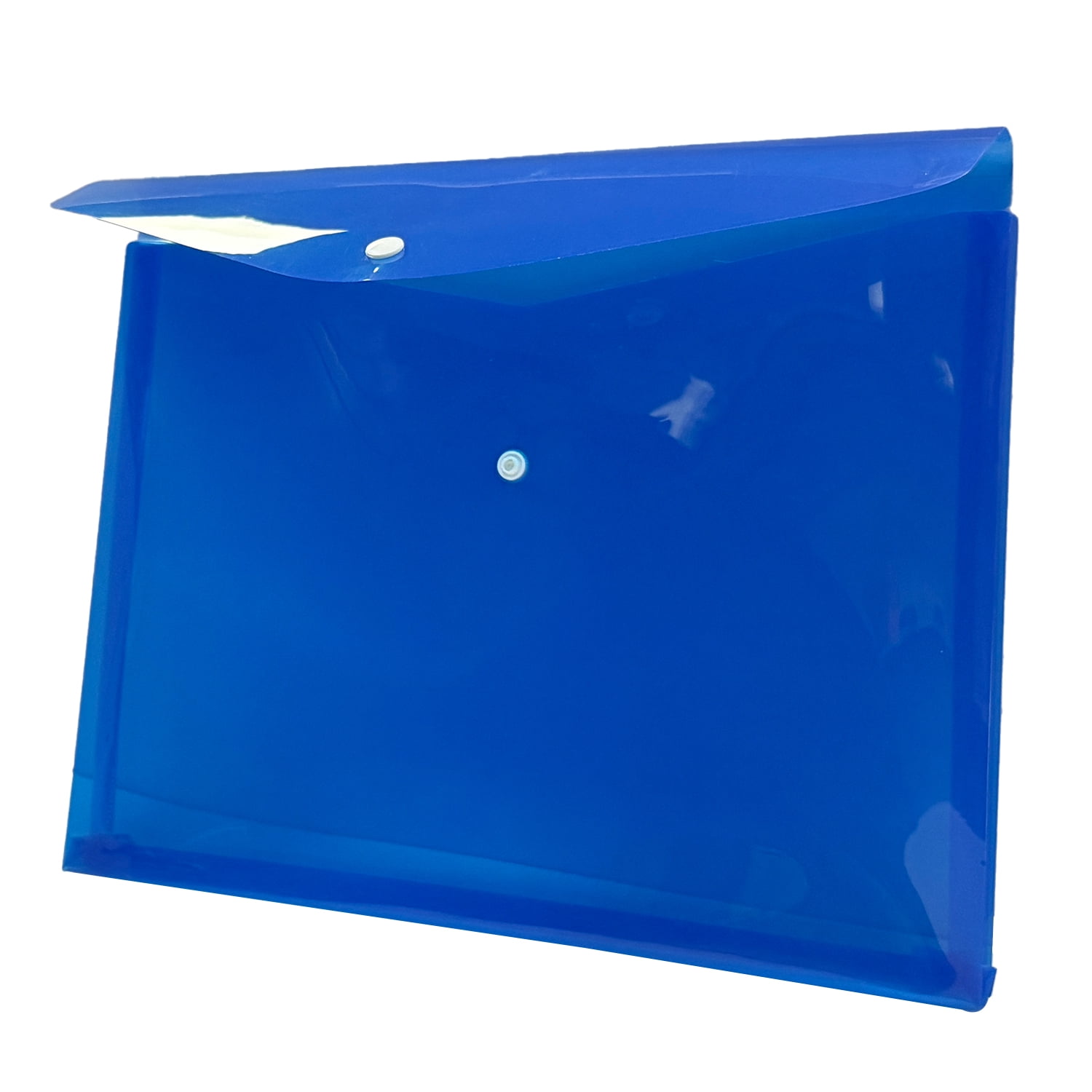 Porte-documents extensible à bouton-pression stylo +Gear, couleur bleue, nouveau autoportant