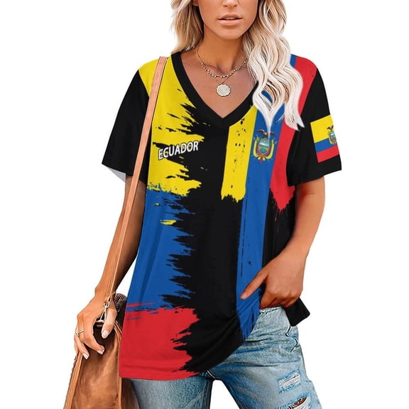 Chandail de Soccer Équateur pour Femmes 2026, Fans de Soccer, avec Drapeau de Nation, Chandail Aussi Personnalisé