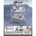 thumbnail image 2 of VEVOR Stainless Steel Cart, 2-Tier Rolling Lab Utility Cart with Lockable Wheels, Medical Serving Trolley Clinic Tray, Heavy Duty Mobile Service Storage Tray, 2 of 9