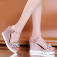 thumbnail image 4 of RKSTN Sandals for Women Open Toe Casual Shoes Rhinestone Comfortable Platform Wedge Sandals Shoes Soft Comfortable Sandals, 4 of 5
