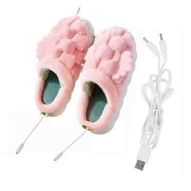 Birdeem Pantoufles Chauffantes Usb Chauffe-Pieds Chauffant Hiver Chaussures de Chauffage de Bureau Chaudes en Peluche Pantoufles d'Intérieur Confortables