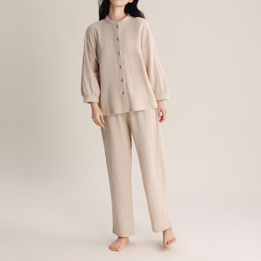 TACILIP Pyjama pour Femmes Ensemble Chemise à Boutons à Manches Longues et Pantalon Long Tenue de Nuit Tenue de Détente Pyjama