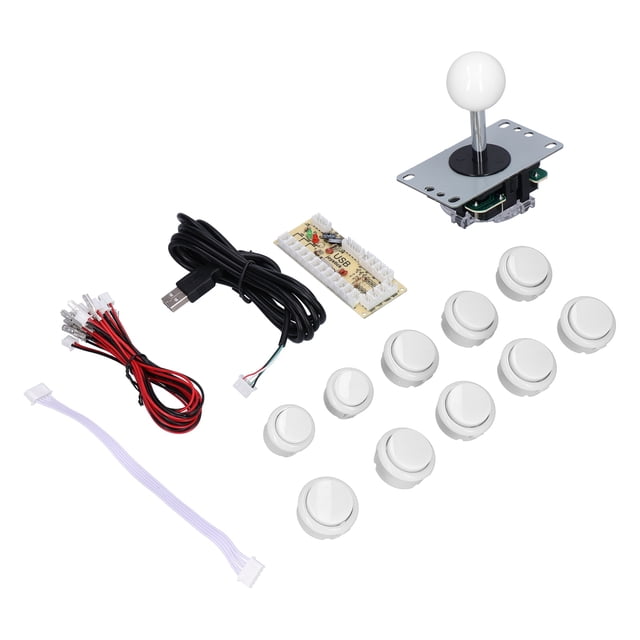 Pièces de Kit de Bricolage pour Jeu d'Arcade, Joystick à 8 Voies à Grand Application, Joystick d'Arcade Kit de Bricolage au Design Compact pour Jeu PC pour MAME pour Bâton de Combat Vert,Bleu,Rouge,Blanc,Jaune,Noir,Mixte