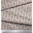 thumbnail image 3 of Soimoi Japan Crepe Satin Fabric Text,Tree & Owl Cartoon Print Fabric by The Yard 42 Inch Wide, 3 of 3